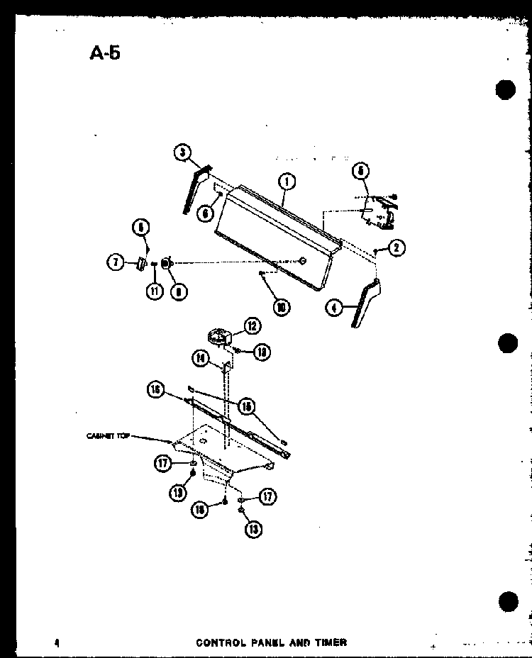 Control Panel And Timer Diagram and Parts List for TAA800 P75751-7W Amana Dryer