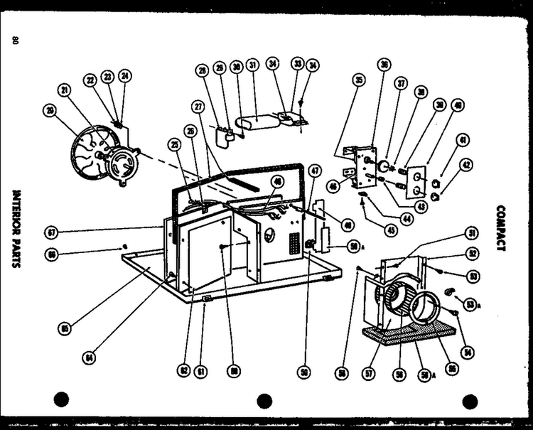 Interior Parts Diagram and Parts List for 109-2GM P54336-38R Amana Air Conditioner
