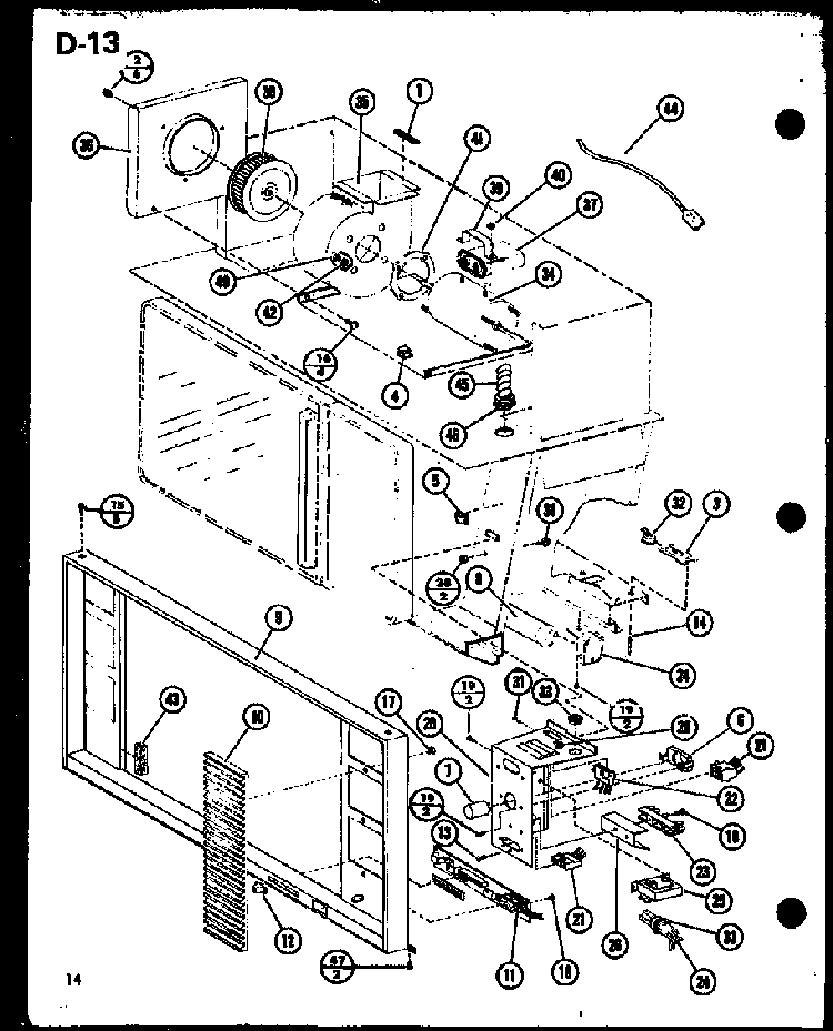 Wiring Harness/capacitor/blower Diagram and Parts List for MVH-9T P75409-5M Amana Microwave