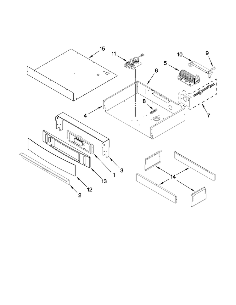 Control Panel Parts Diagram and Parts List for JMW9530DAS30  Jenn-Air Microwave Oven Combo