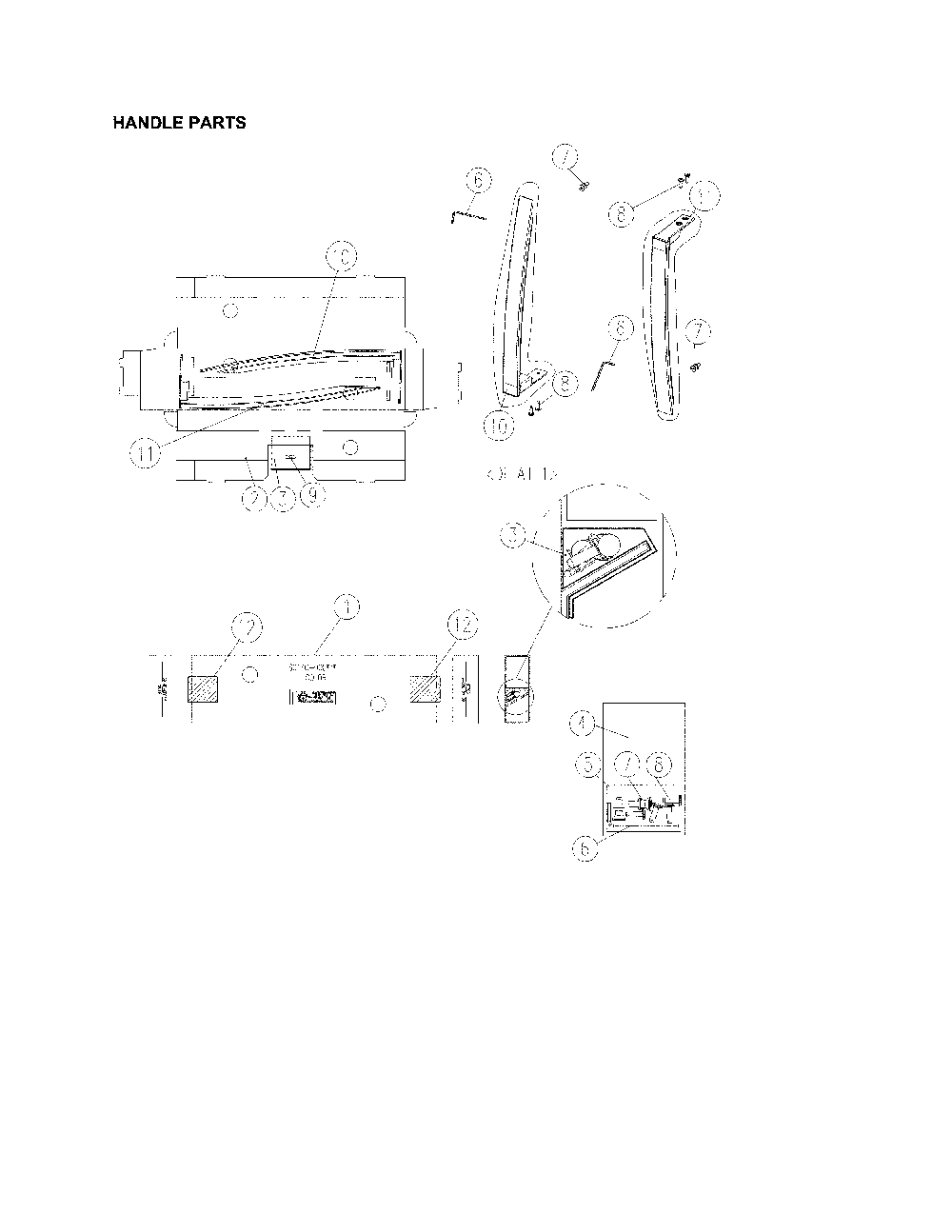 Handle Parts Diagram and Parts List for 11170612910  Kenmore Refrigerator