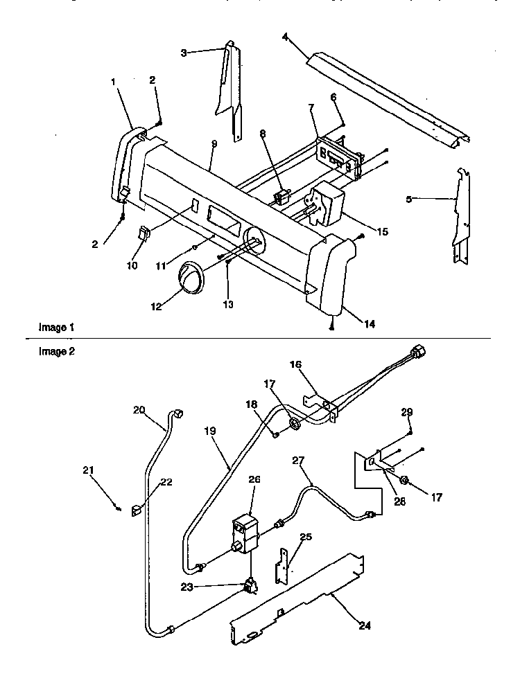 Backguard And Gas  Supply Diagram and Parts List for ARG7200L-P1143331NL  Amana Range