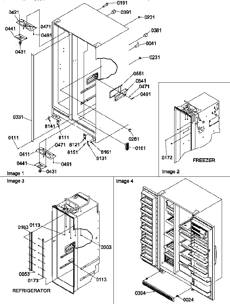 Cabinet Parts Diagram and Parts List for SR25TW-P1194002WW  Amana Refrigerator