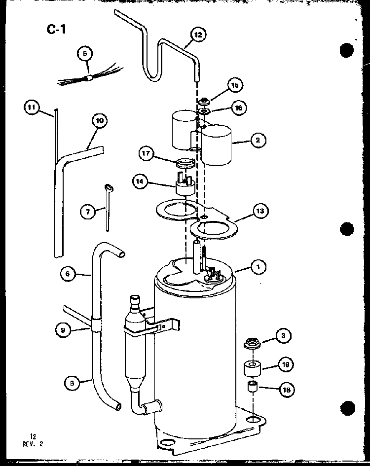 Section 3 Diagram and Parts List for ES12-2ML P54974-60R Amana Air Conditioner
