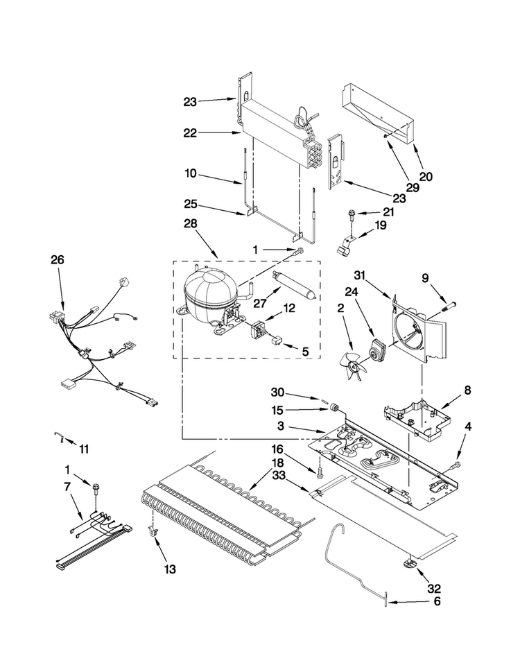 Unit Parts Diagram and Parts List for JBL2088WEM1  Jenn-Air Refrigerator