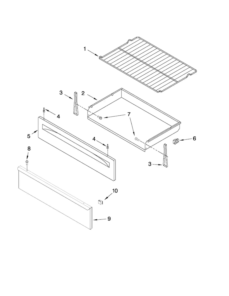 Drawer & Broiler Parts Diagram and Parts List for AGR5844VDS2  Amana Range