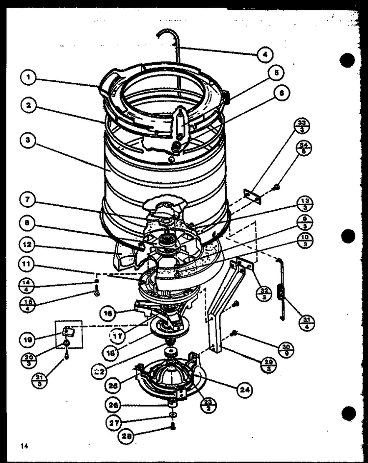 Section 5 Diagram and Parts List for CW9003W P1122813WW Amana Washer