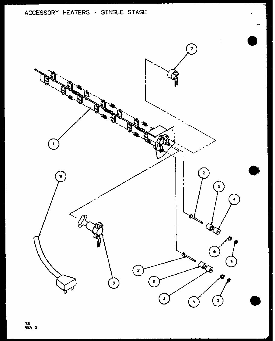 (230/208v.,1.5kw) (230/208v.,2.5kw) (230/208v.,3.0kw) (230/208v.,3.5kw) Diagram and Parts List for PTC12400EC P9872429R Amana Air Conditioner
