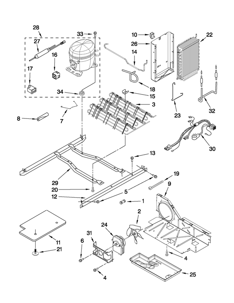Unit Parts Diagram and Parts List for MSD2573VEB01  Maytag Refrigerator