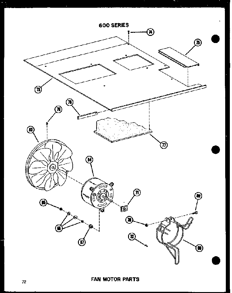 Fan Motor Parts Diagram and Parts List for 212D-3JM P54655-43R Amana Air Conditioner