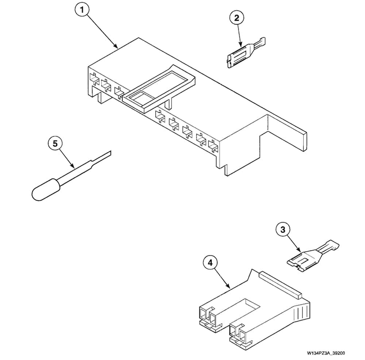Terminals 1 Diagram and Parts List for SWT020LN  Speed Queen Washer