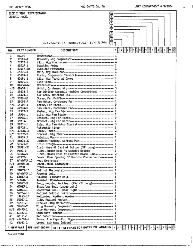 Unit Compartment And System Page 2 Diagram and Parts List for 24472A  Admiral Refrigerator
