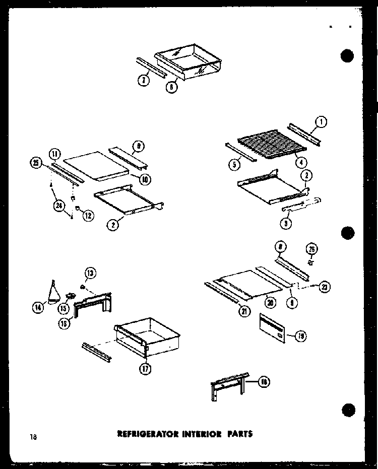 Refrigerator Interior Parts Diagram and Parts List for SRI-22E-A-P74870-21WA  Amana Refrigerator
