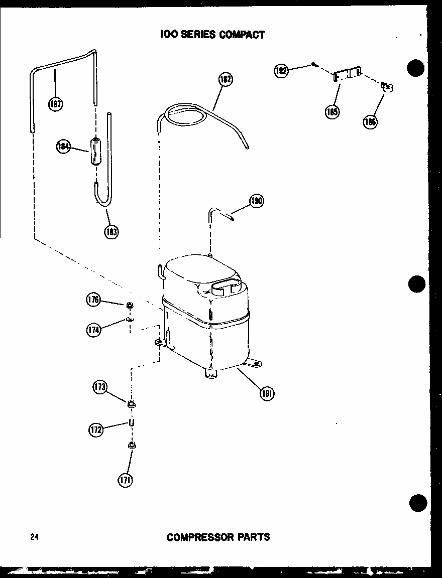 Compressor Parts (108-2w/p54975-85r) Diagram and Parts List for 11-2MW P54974-23R Amana Air Conditioner