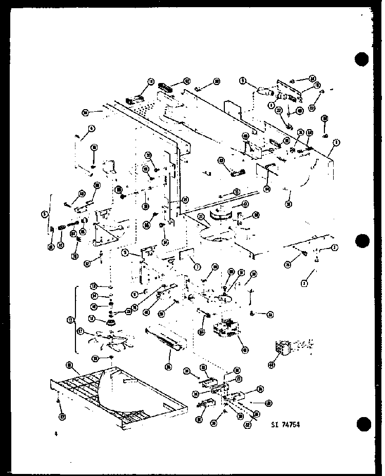 Antenna Assembly Diagram and Parts List for RRL-9A P74705-1M Amana Microwave
