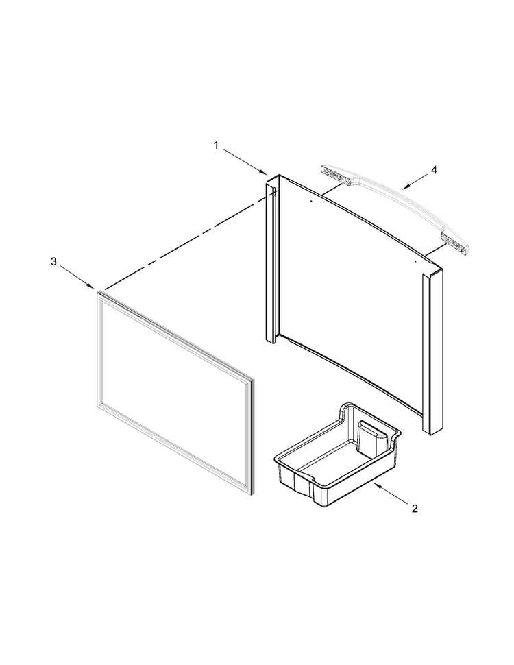 Freezer Door Parts Diagram and Parts List for MFF2055YEB00  Maytag Refrigerator