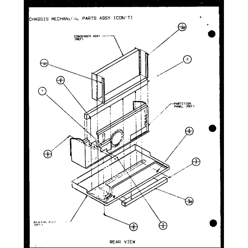 Chassis Mechanical Parts Assy 3 Diagram and Parts List for PTH12400ER P9872129R Amana Air Conditioner