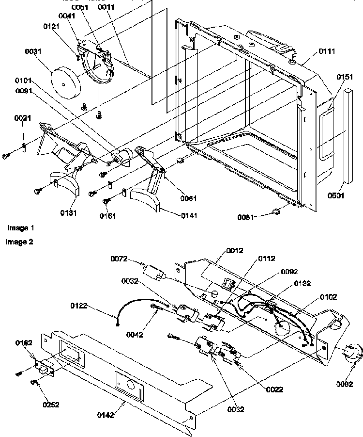 Ice & Water Cavity And Electronic Bracket Assy Diagram and Parts List for SCD25TL-P1190426WL  Amana Refrigerator