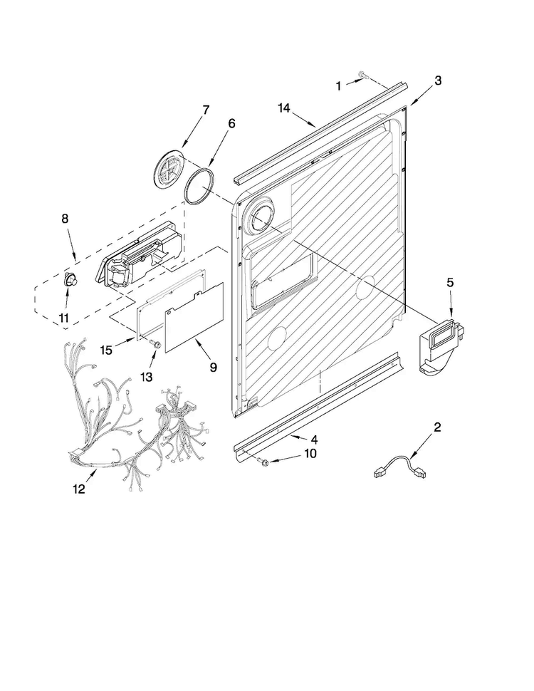 Door And Latch Parts Diagram and Parts List for MDB8959AWB1  Maytag Dishwasher