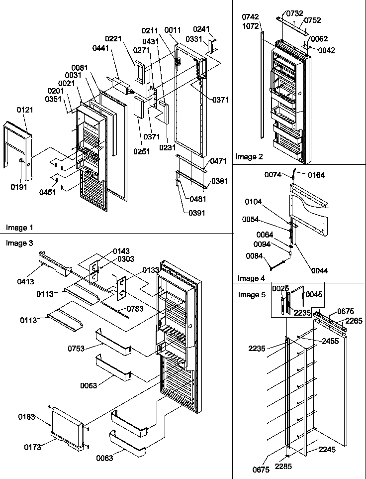 Refrigerator Door Diagram and Parts List for SBDE520SW-P1185202WW  Amana Refrigerator