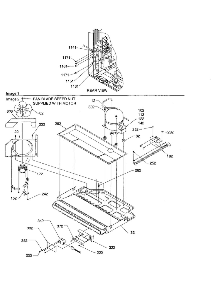Machine Compartment Diagram and Parts List for BR18VW-P1320703WW  Amana Refrigerator