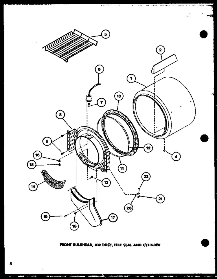 Section 9 Diagram and Parts List for LG2412 P7762218W Amana Dryer