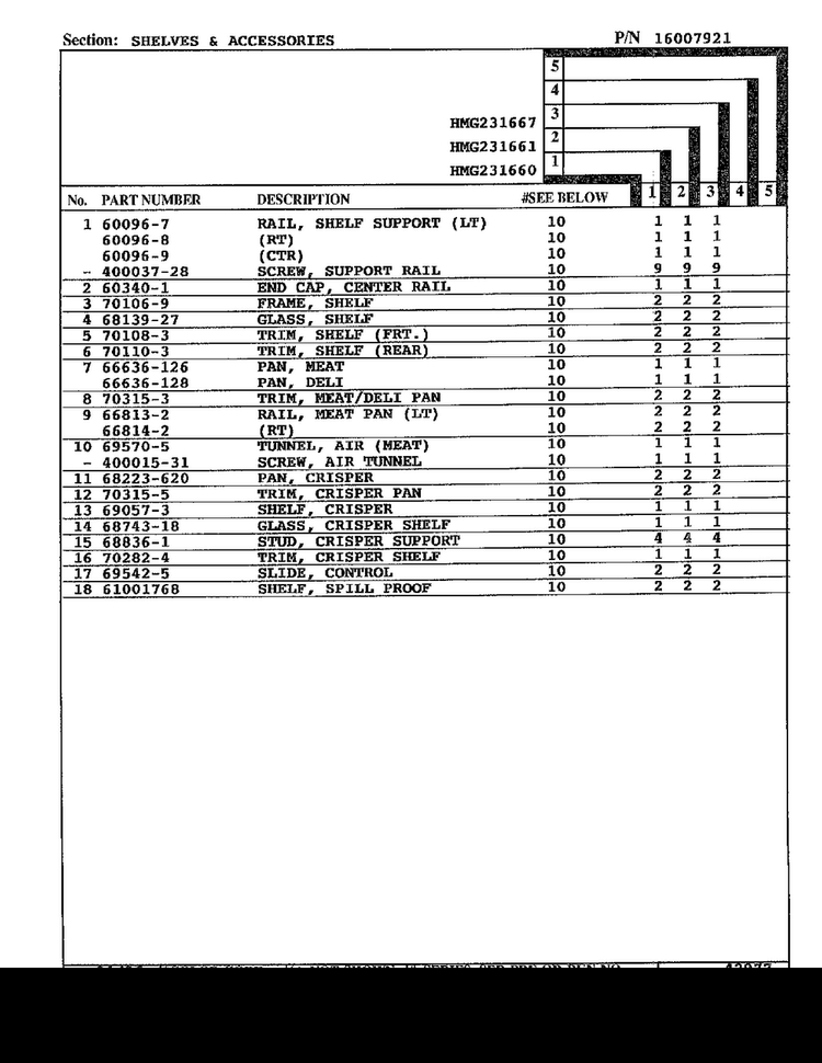 Shelves And Accessories Page 2 Diagram and Parts List for HMG-231667  Admiral Refrigerator