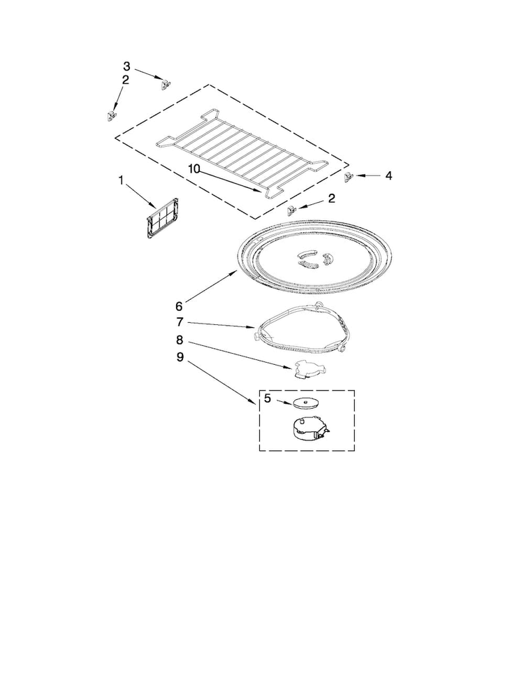 Turntable Parts Diagram and Parts List for MMV4203WB1  Maytag Microwave