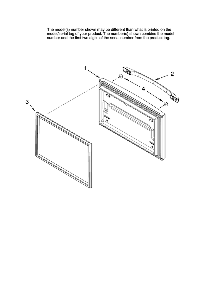 Freezer Door Parts Diagram and Parts List for AFB2534DEW13  Amana Refrigerator