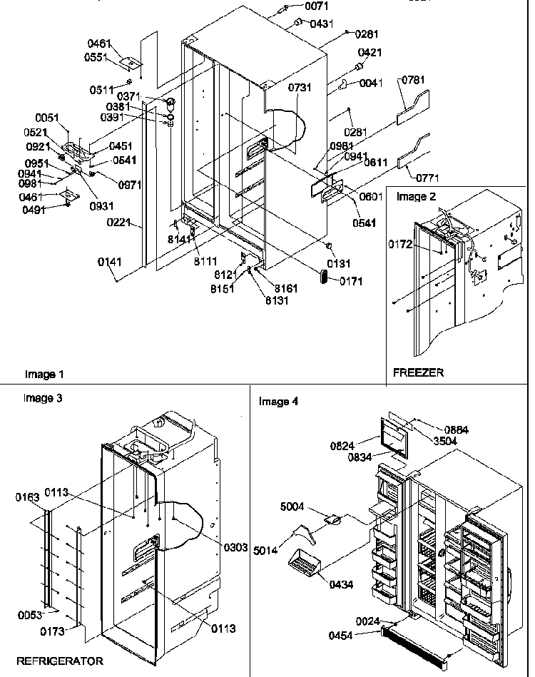 Cabinet Parts And Toe Grille Diagram and Parts List for SRD520TW-P1313101WW  Amana Refrigerator
