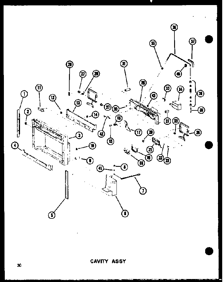 Cavity Assy Diagram and Parts List for SRI19W-A-P60350-49WA  Amana Refrigerator