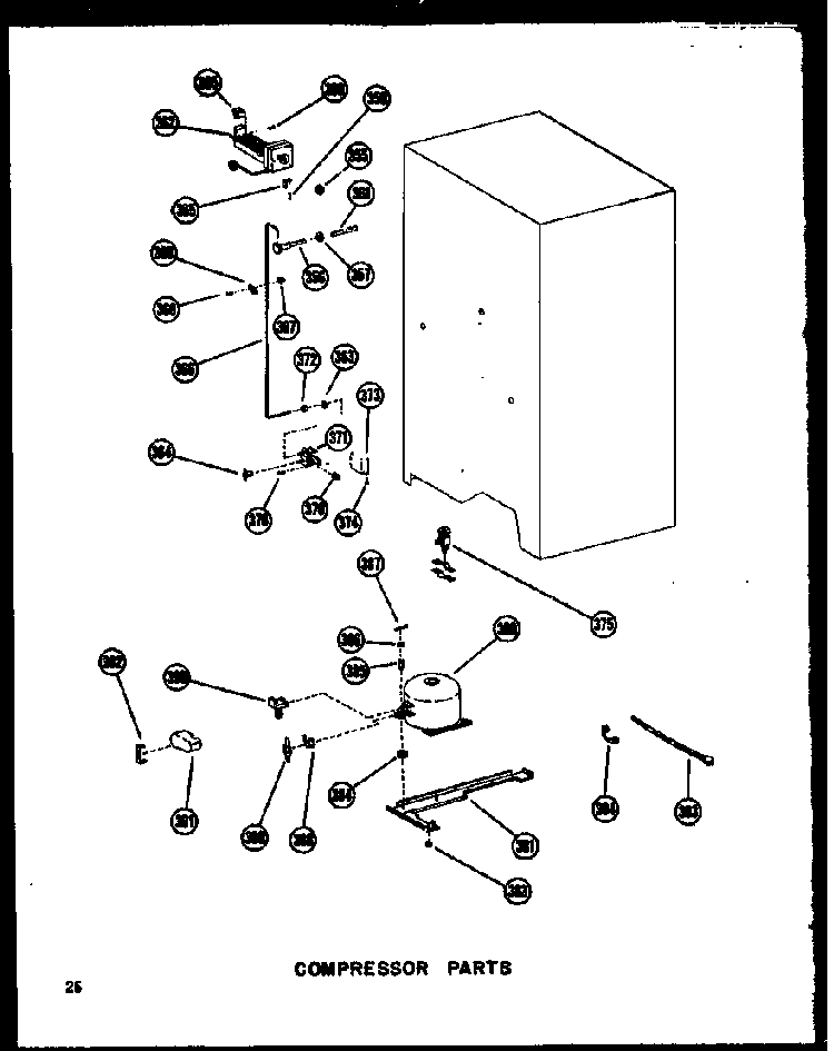 Compressor Parts Diagram and Parts List for SRI19A-P60350-6W  Amana Refrigerator