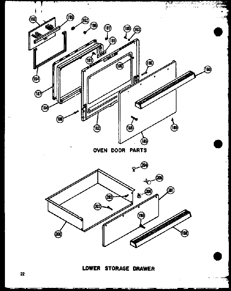 Oven Door Parts Diagram and Parts List for RCC-3 P72771-2M Amana Microwave