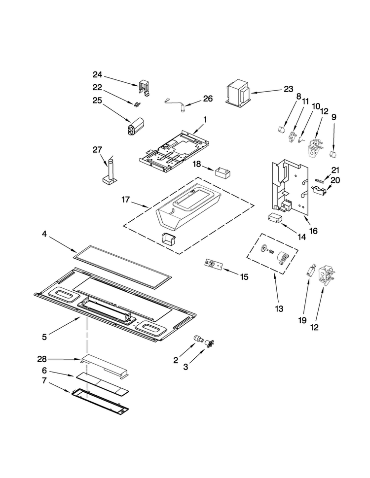 Interior And Ventilation Parts Diagram and Parts List for AMV3204VAB1  Amana Microwave