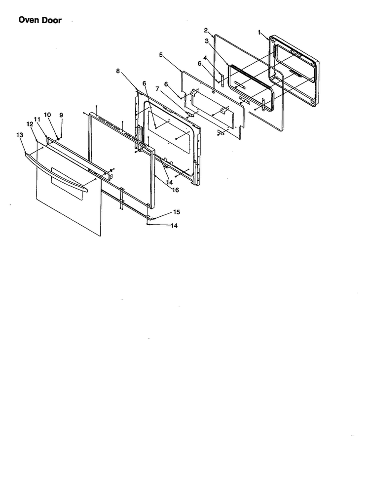 Oven Door Diagram and Parts List for AOES2730E-P1132367NE  Amana Wall Oven