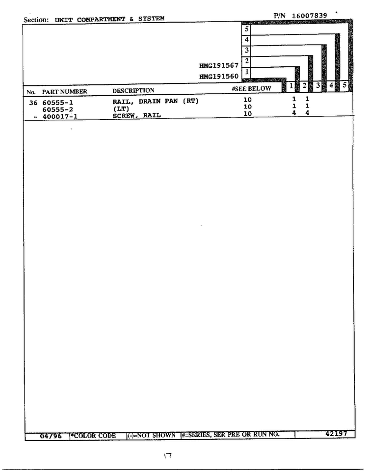 Unit Compartment/system Page 3 Diagram and Parts List for HMG191560  Admiral Refrigerator