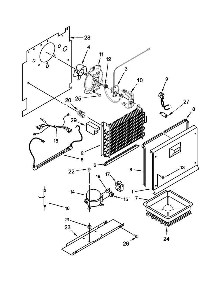 Unit Parts Diagram and Parts List for AQF1613TEW05  Amana Freezer