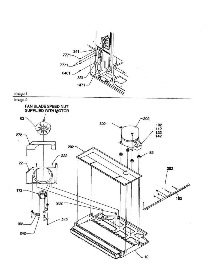 Machine Compartment Diagram and Parts List for TN21V2C-P1315907WC  Amana Refrigerator