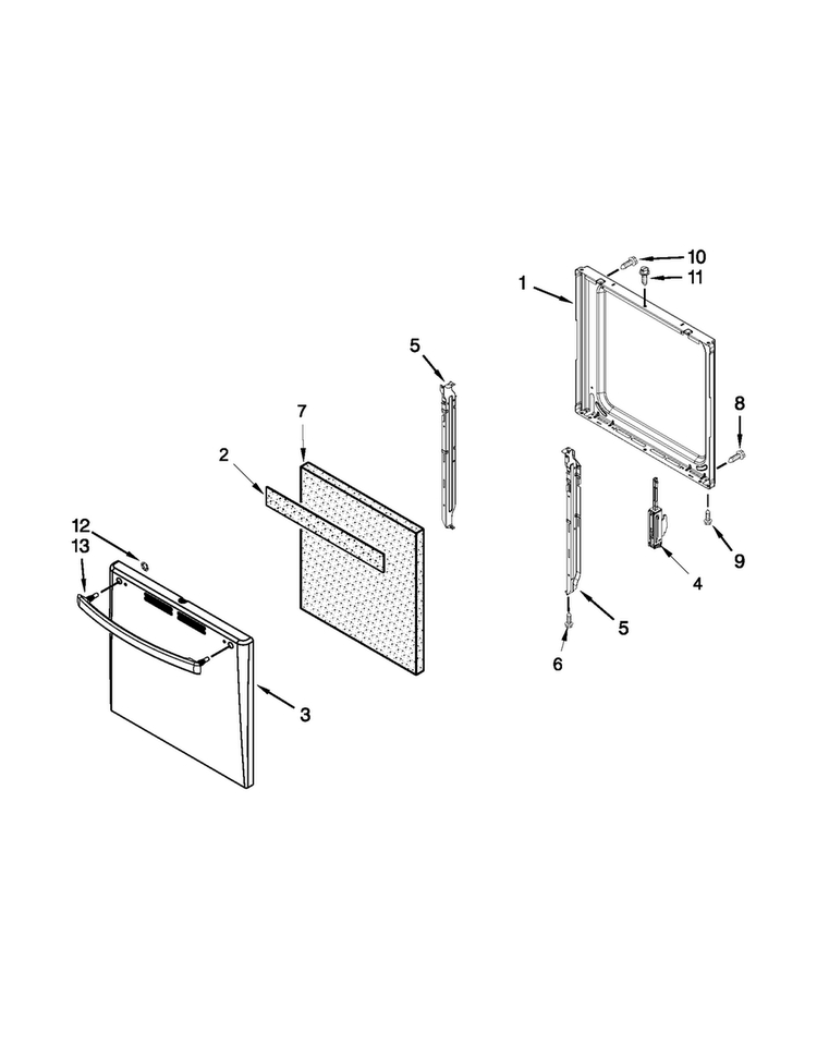 Door Parts Diagram and Parts List for AGG200AAW0  Amana Range