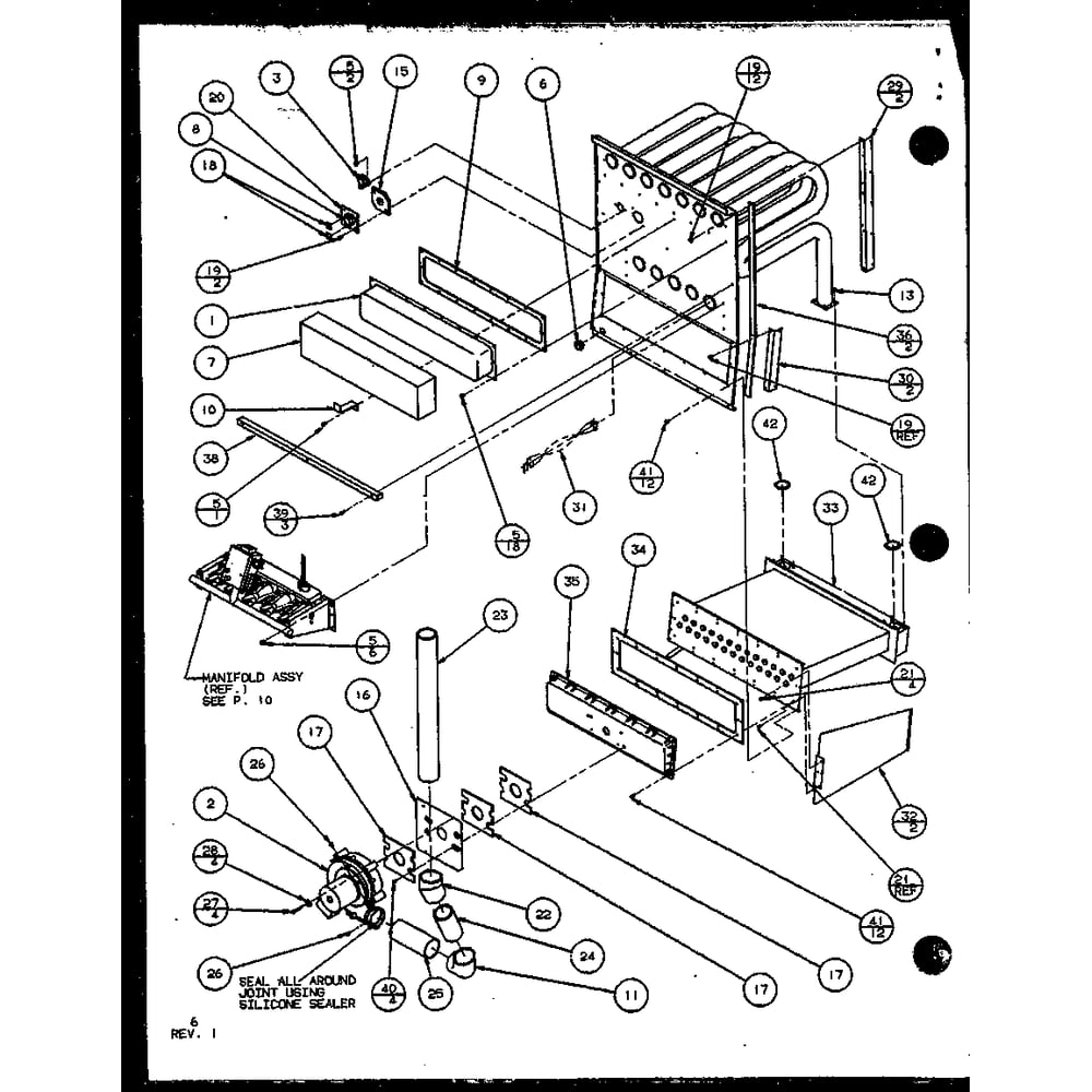 Induced Draft Blower Assembly Diagram and Parts List for GHN115A50 P9961512F Amana Furnace