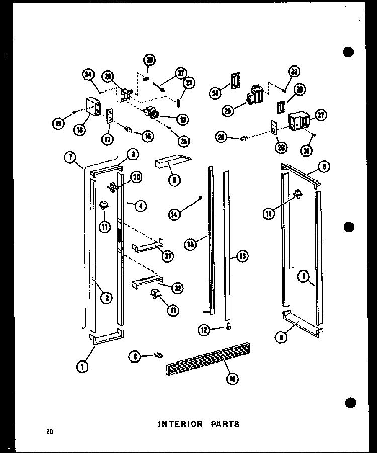 Interior Parts Diagram and Parts List for SRI19B-C-P73320-48WC  Amana Refrigerator
