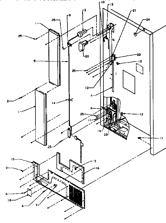 Cabinet Water Supply And Covers Diagram and Parts List for TX21R-P1157605W  Amana Refrigerator