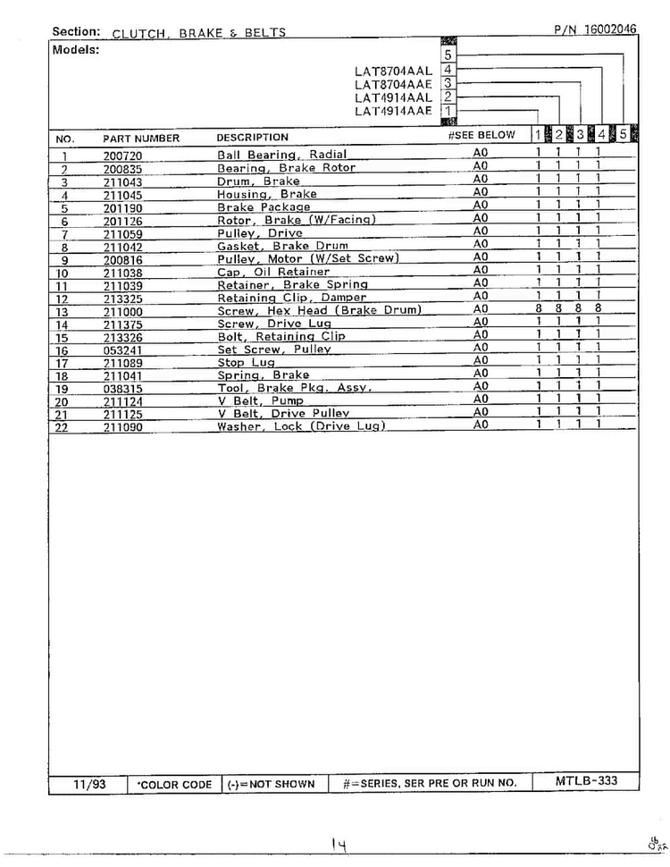 Clutch, Brake And Belts Page 2 Diagram and Parts List for 6349  Maytag Washer