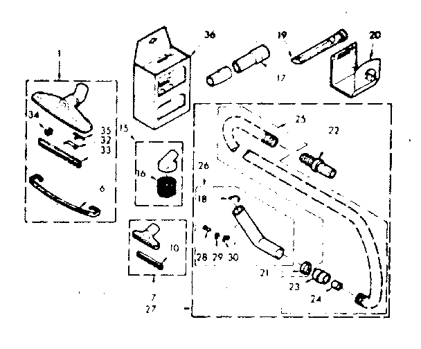 Attachment Parts Diagram and Parts List for 11644520  Kenmore Central Vacuum
