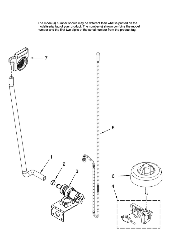Fill And Overfill Parts Diagram and Parts List for JDB1080AWB0  Jenn-Air Dishwasher