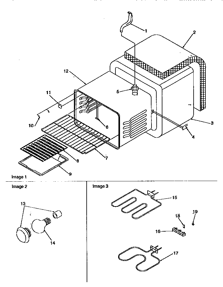 Cavity Diagram and Parts List for ART6110LL P1143449LL Amana Range
