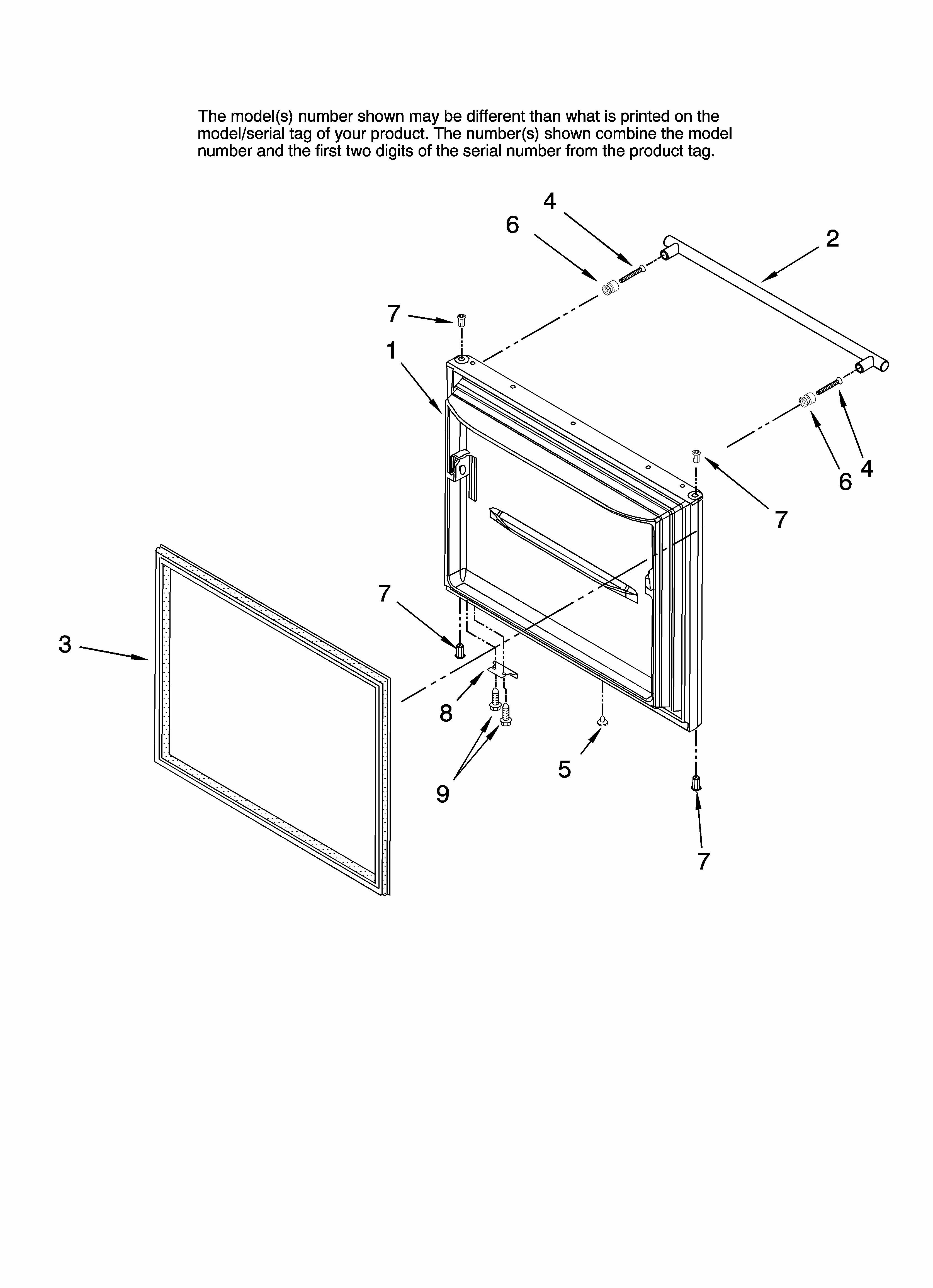 Freezer Door Parts Diagram and Parts List for GB2526REKS12  Amana Refrigerator