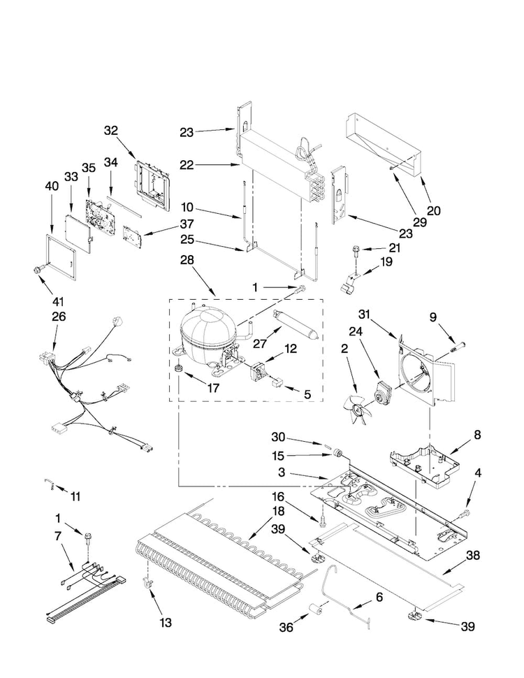 Unit Parts Diagram and Parts List for JFC2290VPY2  Jenn-Air Refrigerator