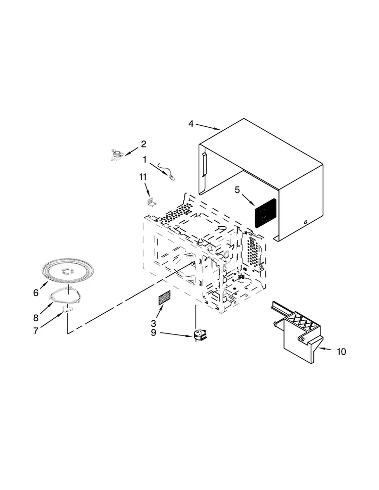 Microwave Oven Cavity Parts Diagram and Parts List for AMC2206BAB15  Amana Microwave
