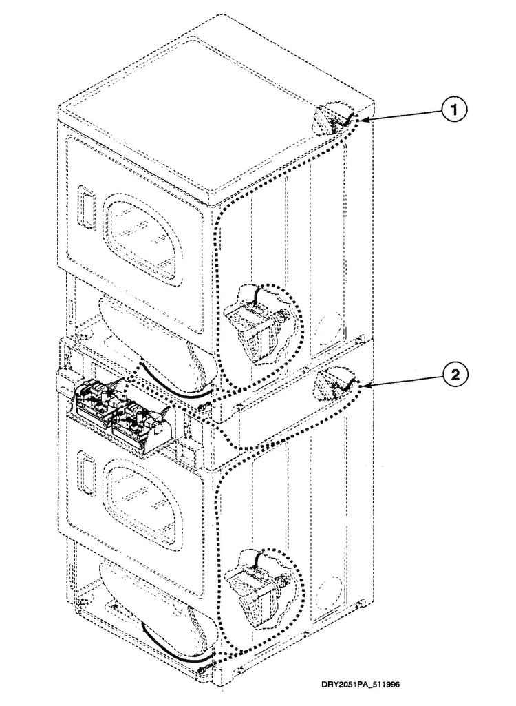 Harnesses 2 Diagram and Parts List for SSEY07LF1500  Speed Queen Dryer